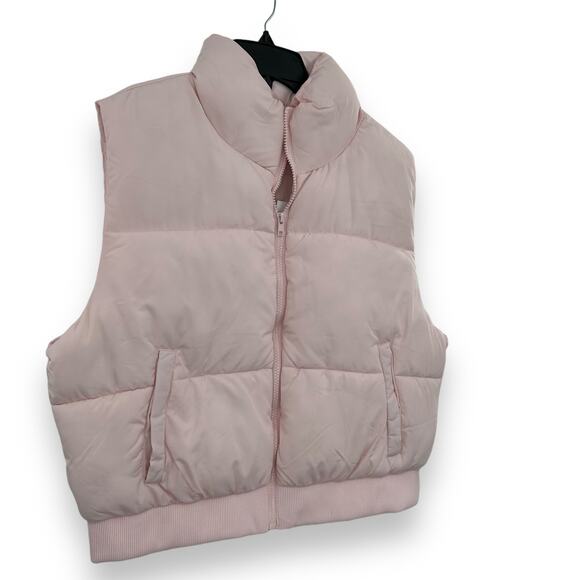 NEW Madden Girl Zip Up Puffer Vest Light Pink Size XL Coquette Winter Pastel - Picture 4 of 10